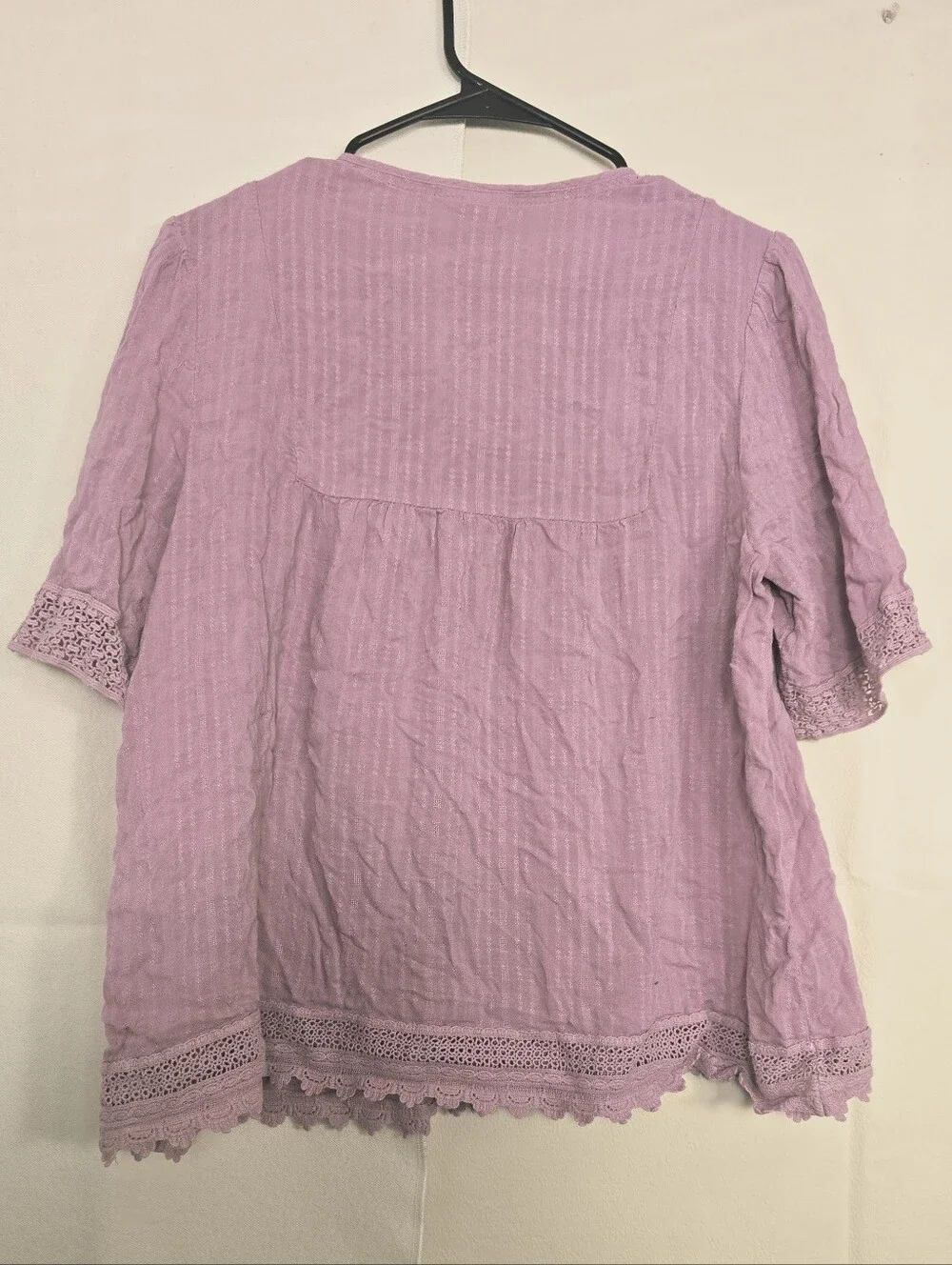 Knox Rose Lavender Crochet-Trim Peasant Tunic